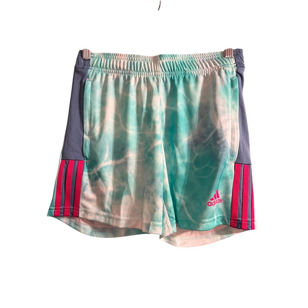 Adidas Women's Tiro Shorts Blue & Pink Waves Size Extra Small XS 6" Inseam New